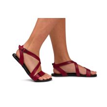 AHINSA SHOES BALLERINA BURGUNDY