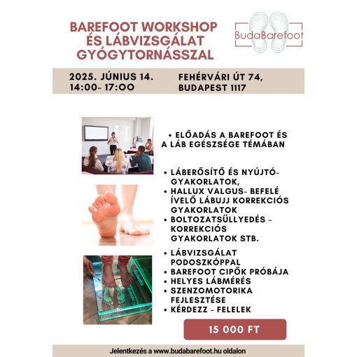 2025 június 14. BAREFOOT WORKSHOP ÉS LÁBVIZSGÁLAT